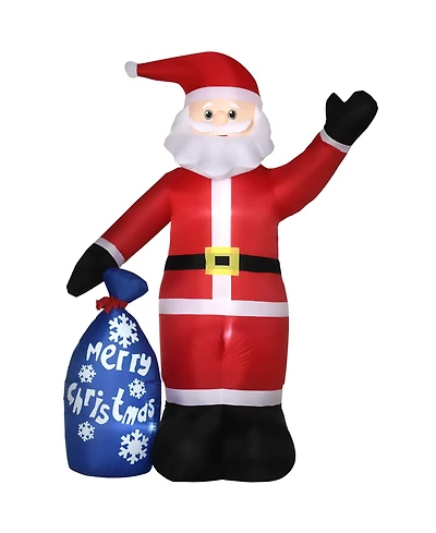 Outsunny 8' Inflatable Christmas Santa Claus with Gift Bag for Lawn Garden Party