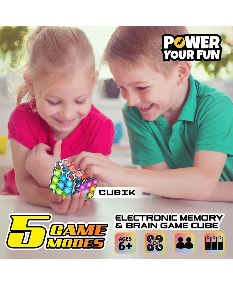 Power Your Fun Cubik Led Flashing Cube Memory Game - Action