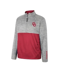 Men's Colosseum Gray Oklahoma Sooners John Half-Zip Jacket