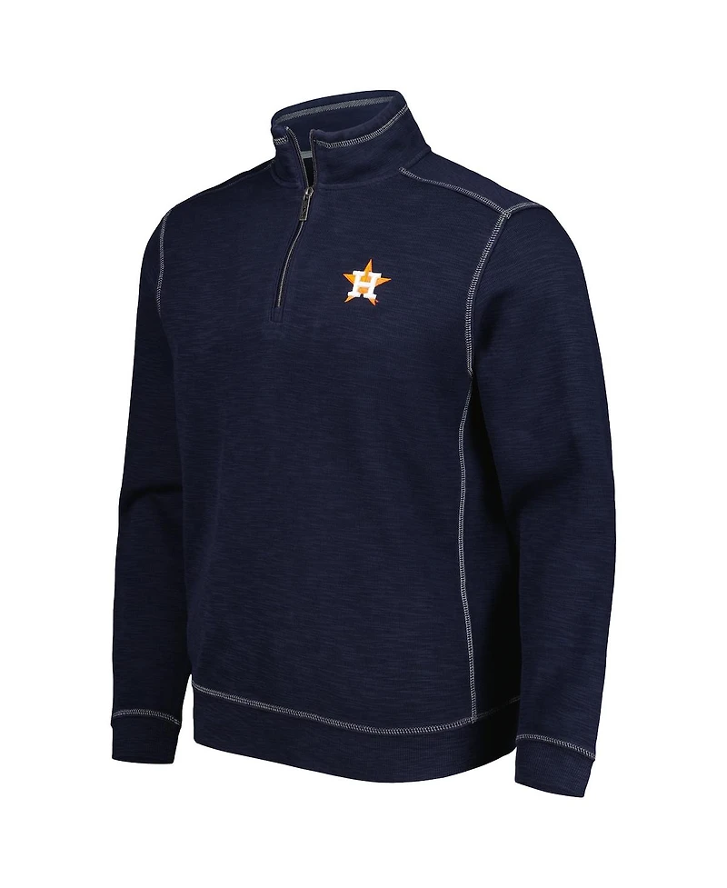 Men's Tommy Bahama Blue Houston Astros Tobago Bay Tri-Blend Quarter-Zip Sweatshirt