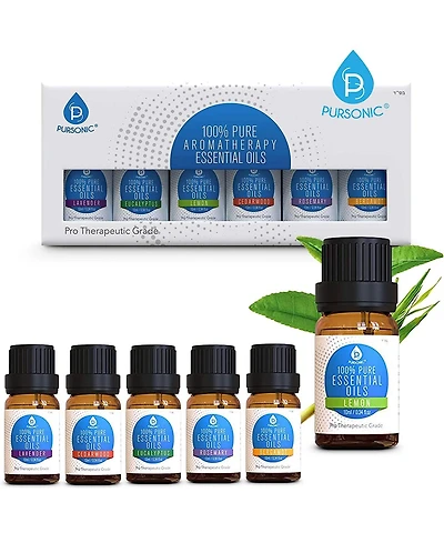 Pursonic Pack of 100% Pure Essential Aromatherapy Oils