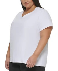 Calvin Klein Performance Embroidered V-Neck Logo T-Shirt