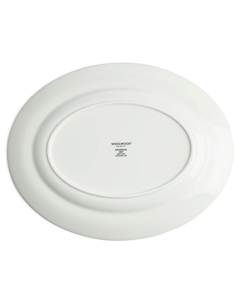 Renaissance Grey Oval Platter 13.75"