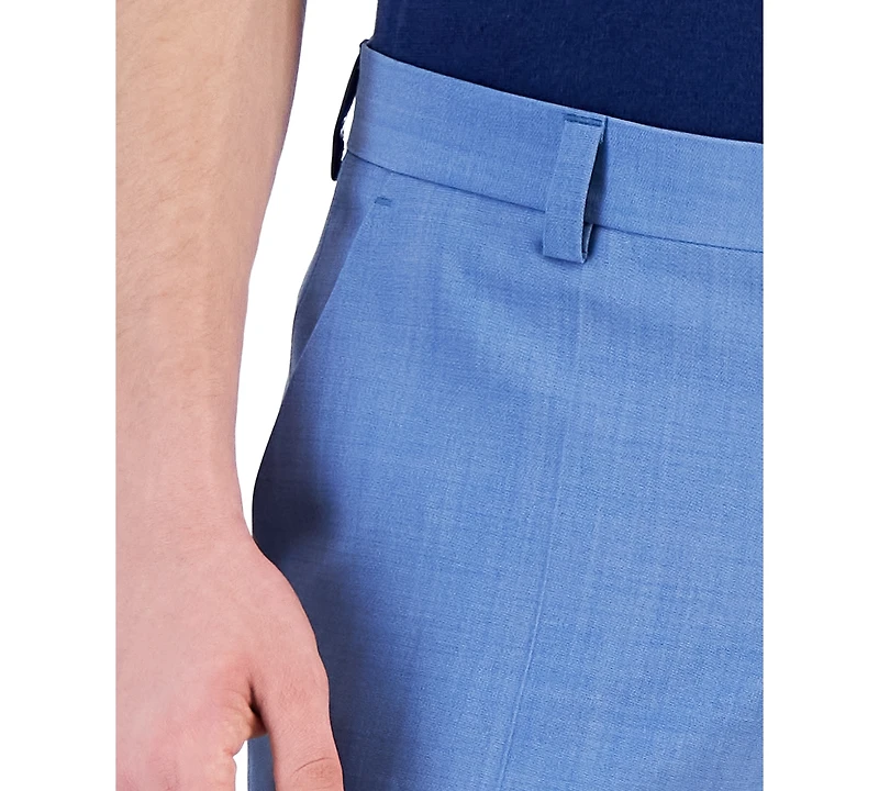 Hugo by Hugo Boss Men's Modern-Fit Light Blue Superflex Suit Pants