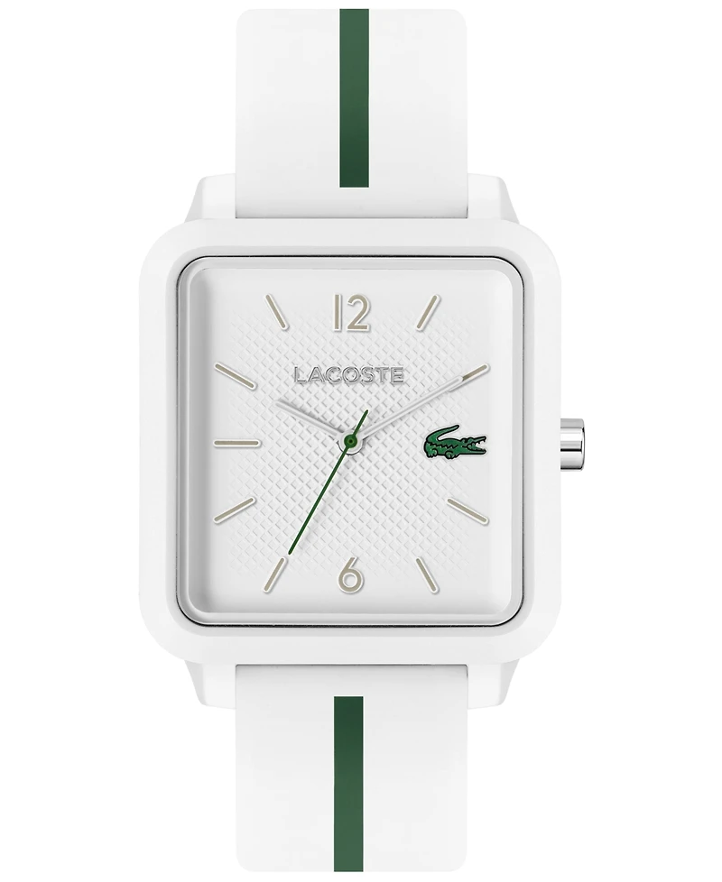 Lacoste Men's Studio White Silicone Strap Watch 36mm x 38mm