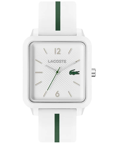 Lacoste Men's Studio White Silicone Strap Watch 36mm x 38mm