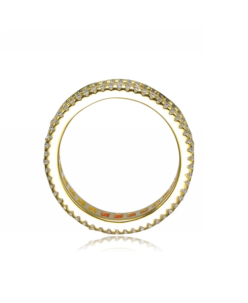 Sterling Silver with Gold Plating Cubic Zirconia Band Ring
