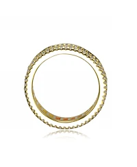 Sterling Silver with Gold Plating Cubic Zirconia Band Ring
