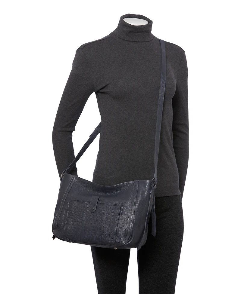 Mancini Women's Pebbled Sophia Crossbody Handbag