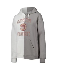 Women's Gameday Couture Gray, White Florida State Seminoles Split Pullover Hoodie