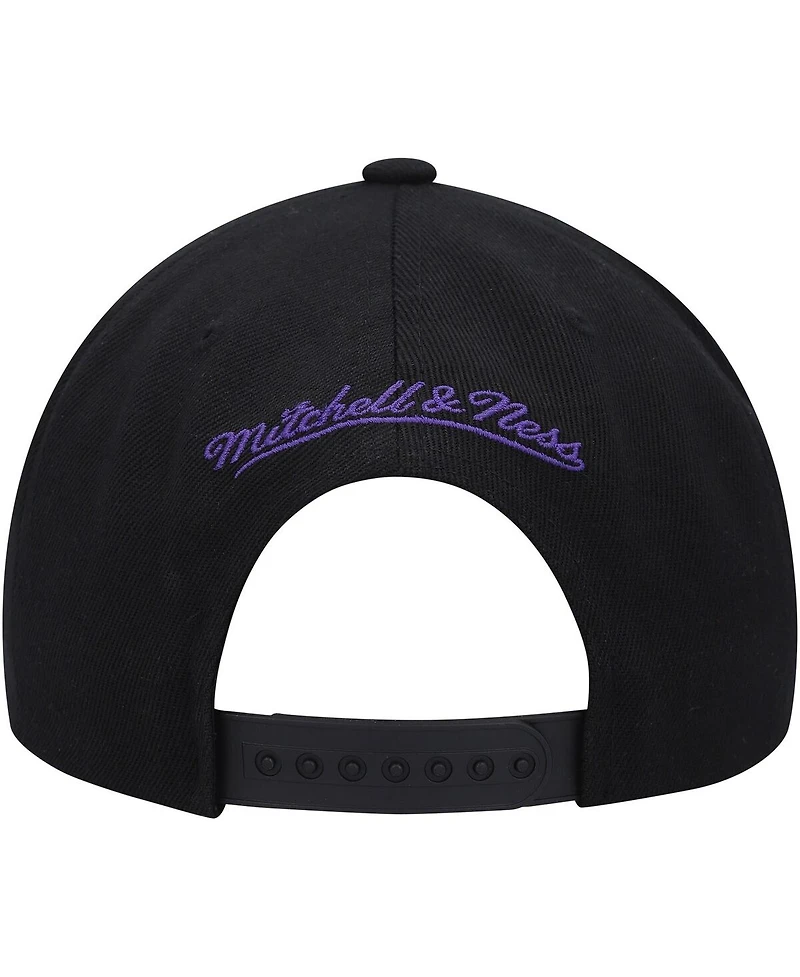 Men's Mitchell & Ness Black Sacramento Kings Side Core 2.0 Snapback Hat