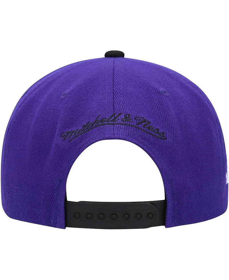 Men's Mitchell & Ness Purple, Black Los Angeles Lakers Side Core 2.0 Snapback Hat