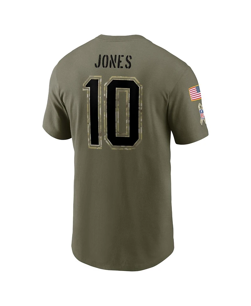 Men's Nike Mac Jones Olive New England Patriots 2022 Salute to Service Name and Number T-shirt