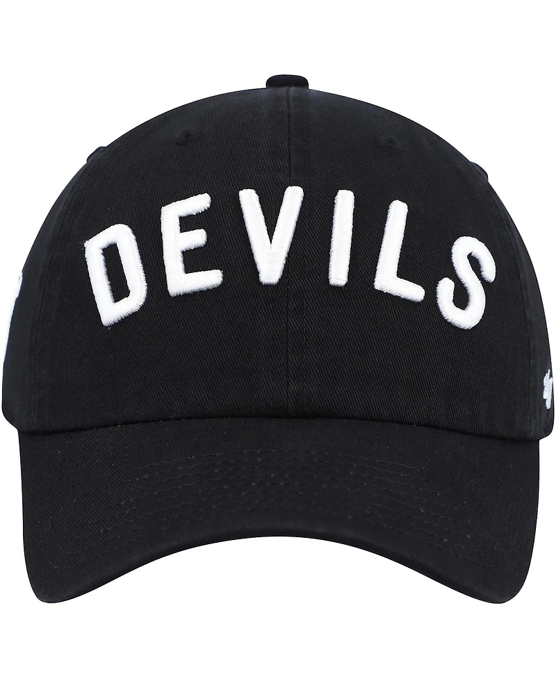 Men's '47 Brand Black New Jersey Devils Clean Up Adjustable Hat
