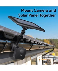 Wasserstein 2-in-1 Universal Gutter Mount Compatible with Wyze, Blink, Ring, Arlo, Eufy Camera - Mount Your Security Cam and Solar Panel