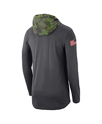 Men's Nike Anthracite Florida State Seminoles Military-Inspired Long Sleeve Hoodie T-shirt