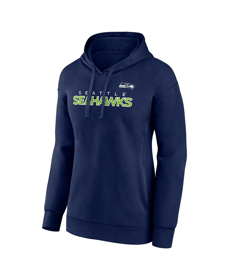 Women's Fanatics College Navy Seattle Seahawks Checklist Crossover V-Neck Pullover Hoodie