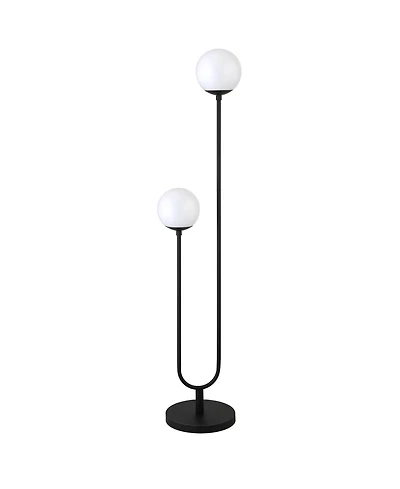 Dufrene 2-Light Floor Lamp with Glass Shades