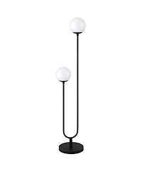 Dufrene 2-Light Floor Lamp with Glass Shades