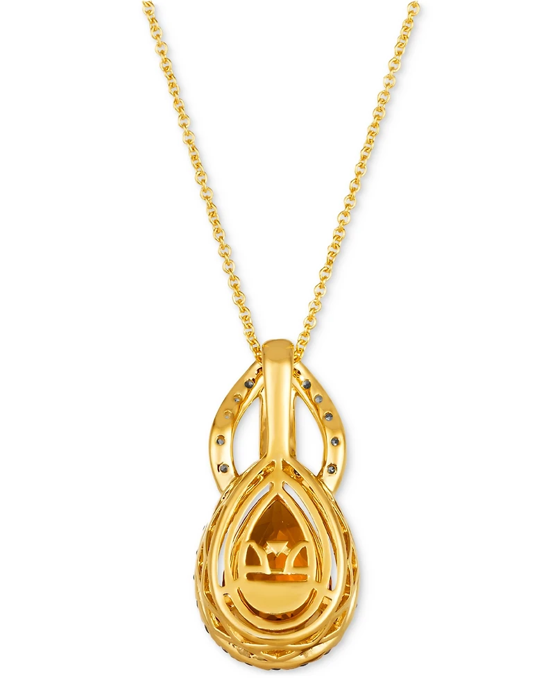 Le Vian Cinnamon Citrine (2-3/4 ct. t.w.) & Diamond (5/8 ct. t.w.) Double Teardrop Pendant Necklace in 14k Gold, 18" + 2" extender
