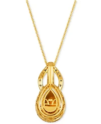 Le Vian Cinnamon Citrine (2-3/4 ct. t.w.) & Diamond (5/8 ct. t.w.) Double Teardrop Pendant Necklace in 14k Gold, 18" + 2" extender