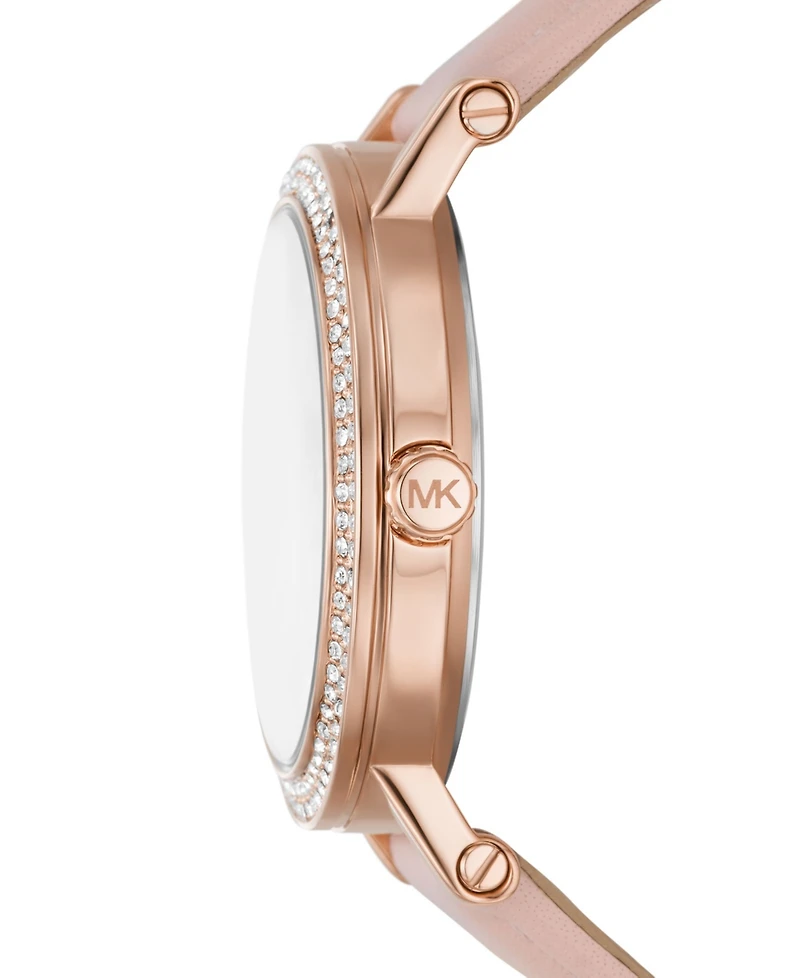 Michael Kors Women's Corey Three-Hand Blush Leather Watch 38mm