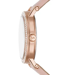 Michael Kors Women's Corey Three-Hand Blush Leather Watch 38mm