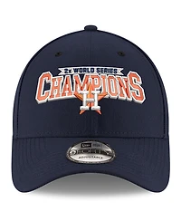 Men's New Era Navy Houston Astros Two-Time World Series Champions 9FORTY Adjustable Hat