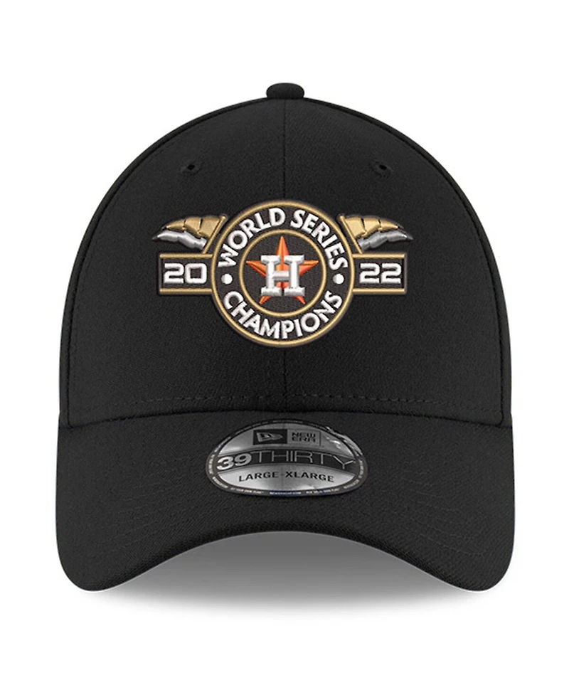 Men's New Era Black Houston Astros 2022 World Series Champions Locker Room Replica 39THIRTY Flex Hat