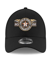 Men's New Era Black Houston Astros 2022 World Series Champions Locker Room Replica 39THIRTY Flex Hat