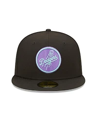 Men's New Era Black Los Angeles Dodgers 40th Anniversary Black Light 59FIFTY Fitted Hat