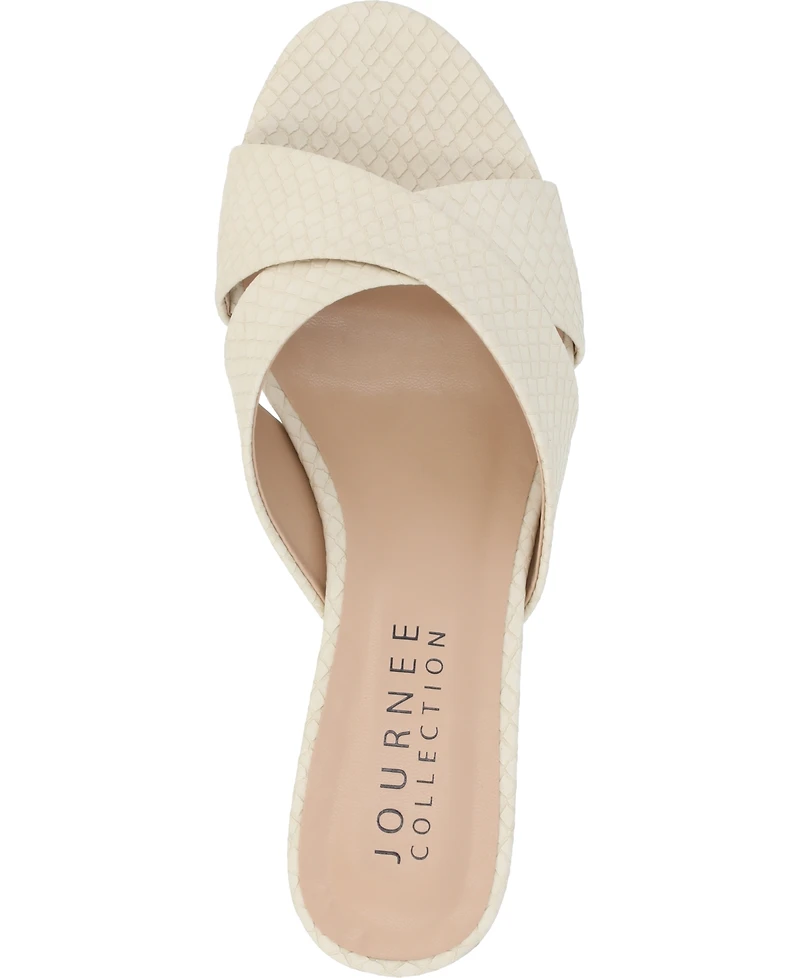 Journee Collection Women's Berkly Slip-On Kitten Heel Sandals