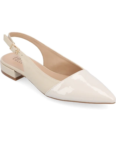 Journee Collection Women's Bertie Two Tone Slingback Flats