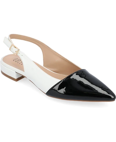 Journee Collection Women's Bertie Two Tone Slingback Flats