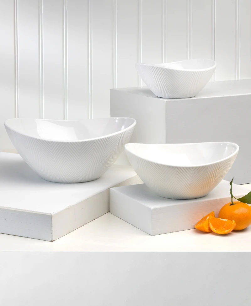 Euro Ceramica Highlands Nesting Serving Bowls, Set of 3