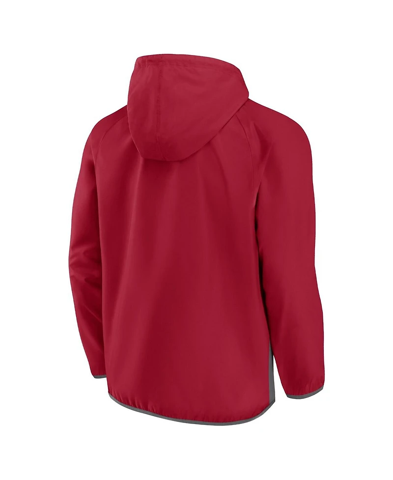 Men's Fanatics Crimson Oklahoma Sooners Victory On Raglan Quarter-Zip Hoodie