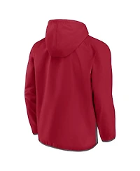 Men's Fanatics Crimson Oklahoma Sooners Victory On Raglan Quarter-Zip Hoodie