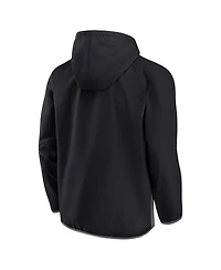 Men's Fanatics Black, Gray Charlotte Hornets Team Leader Iconic Colorblock Anorak Raglan Quarter-Zip Hoodie