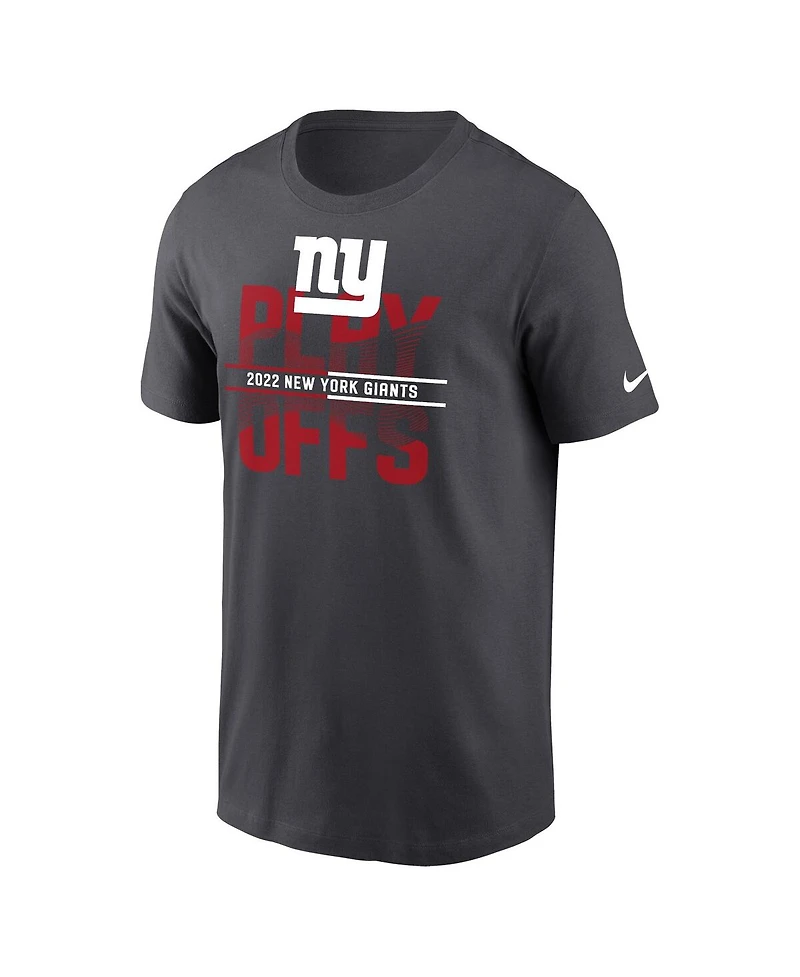 Men's Nike Anthracite New York Giants 2022 Nfl Playoffs Iconic T-shirt