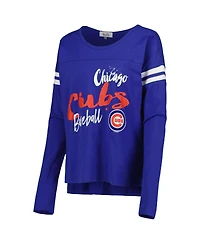 Women's Touch Royal Chicago Cubs Free Agent Long Sleeve T-shirt
