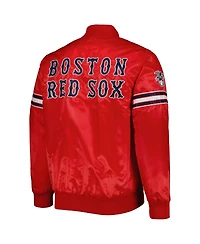 Men's Starter Red Boston Sox Pick and Roll Satin Varsity Full-Snap Jacket