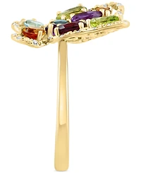 Lali Jewels Multi-Gemstone (1-3/4 ct. t.w.) & Diamond (1/8 ct. t.w.) Butterfly Ring in 14k Gold