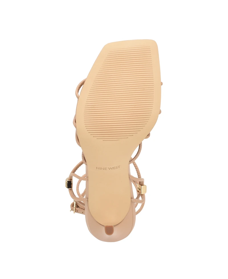 Nine West Women's Tenor Ankle Wrap Heeled Dress Sandals