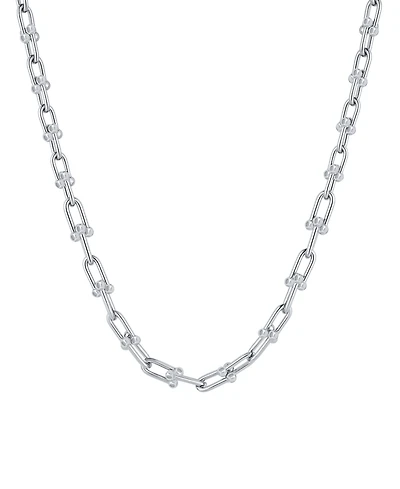 And Now This Fine Silver-Plated or 18K Gold-Plated Graduated Chain Link Necklace