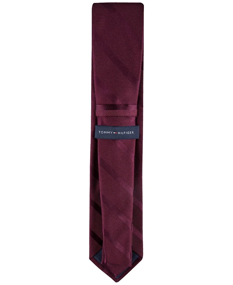 Tommy Hilfiger Men's Solid Textured Stripe Tie