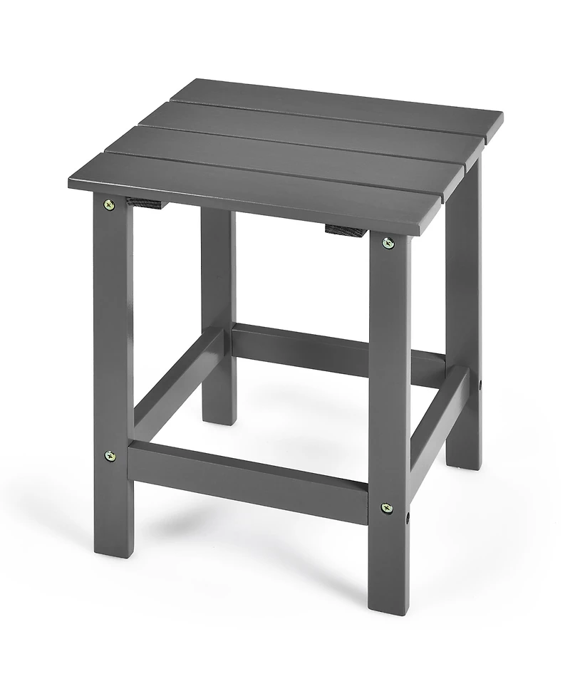 Patio 15" End Side Coffee Table Square Wooden Slat Garden