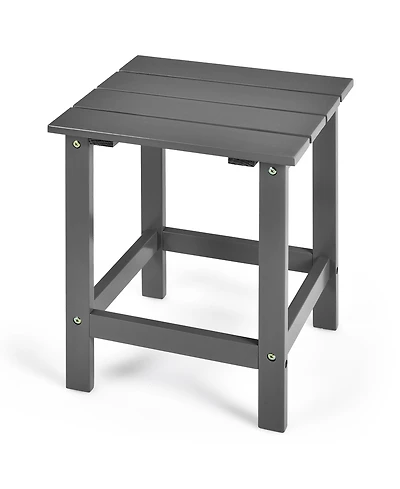 Patio 15" End Side Coffee Table Square Wooden Slat Garden
