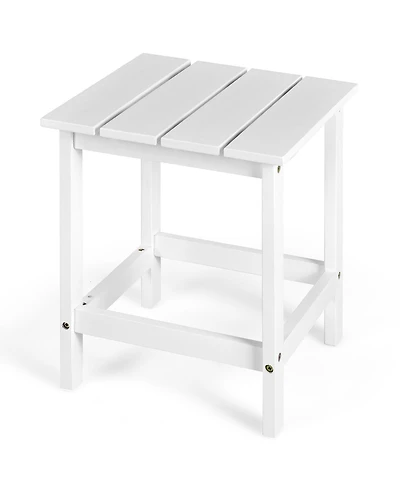 Patio 15" End Side Coffee Table Square Wooden Slat Garden