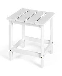 Patio 15" End Side Coffee Table Square Wooden Slat Garden