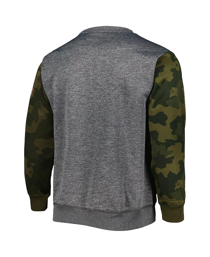 Men's Fanatics Heather Charcoal Brooklyn Nets Camo Stitched Sweatshirt
